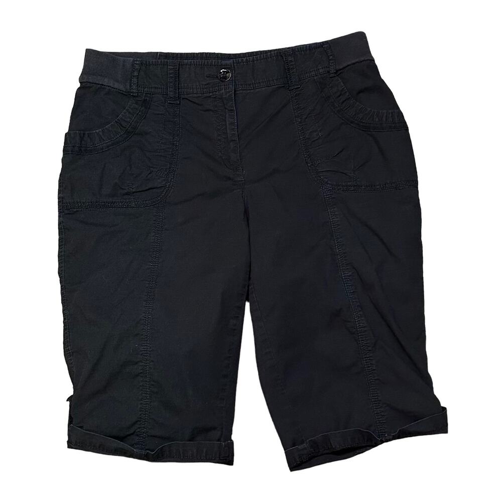 Chico's Roll Up Bermuda shorts Chicos Size 0 (us sz 4) Black Lightweight‎